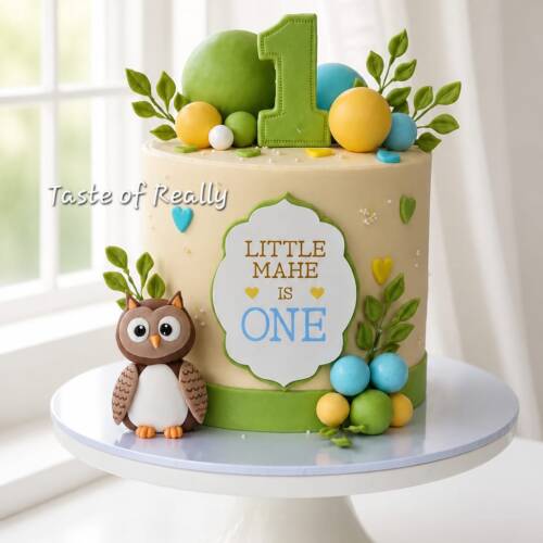 Woodland First Birthday Cake