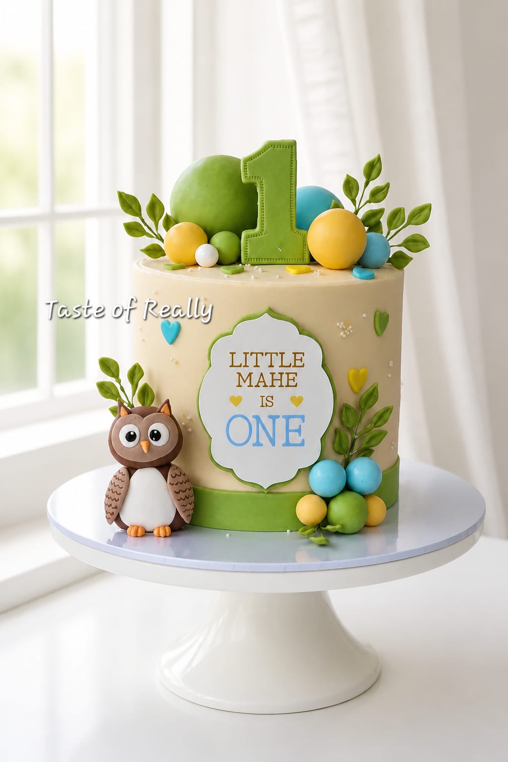 Woodland First Birthday Cake