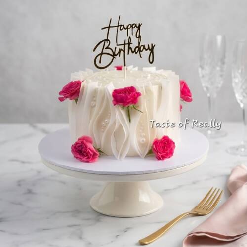 Elegant Floral Birthday Cake