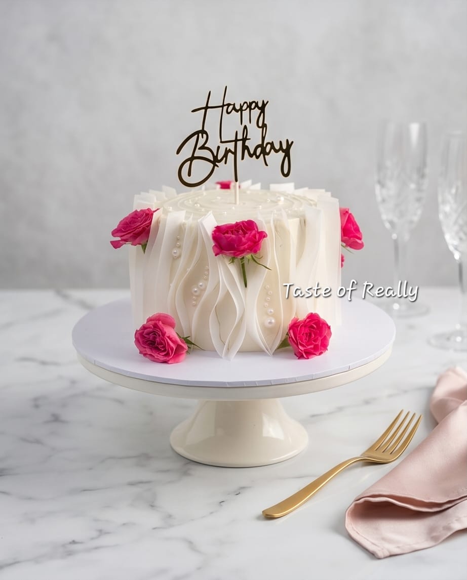 Elegant Floral Birthday Cake