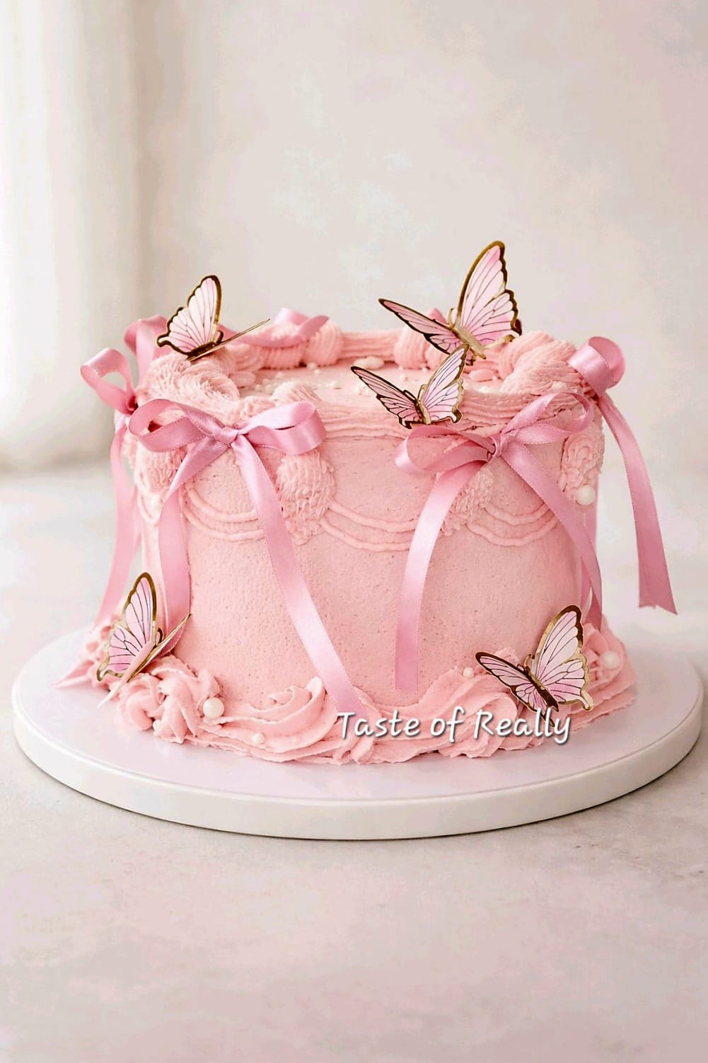 Butterfly Ribbon Birthday Cake
